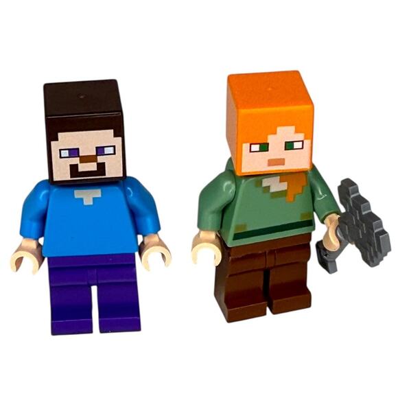 Lego Minecraft Minifigure Bundle Zombie, Skull Arena Player 1, Alex and Steve - Picture 9 of 10